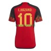 Maillot de Supporter Belgique Hazard 10 Domicile Coupe du Monde 2022 Pour Homme